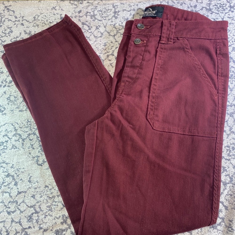 JORDACHE Red High Rise Straight Jeans